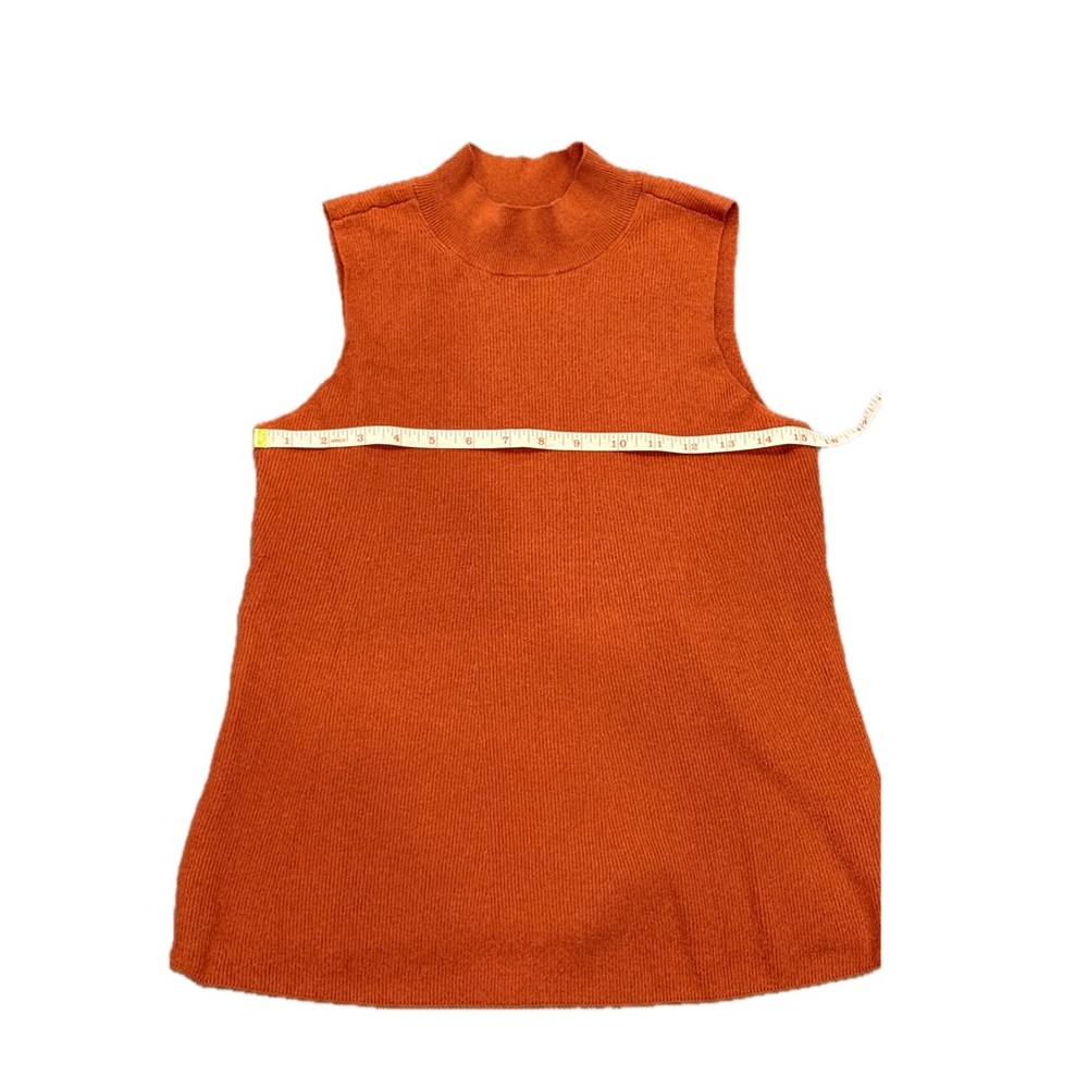 LOFT Sleeveless Mock Neck Knit Top/Sweater in Rust Orange! ☀️ - Picture 3 of 5